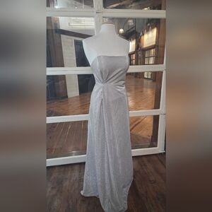 Strapless Draped Evening Gown